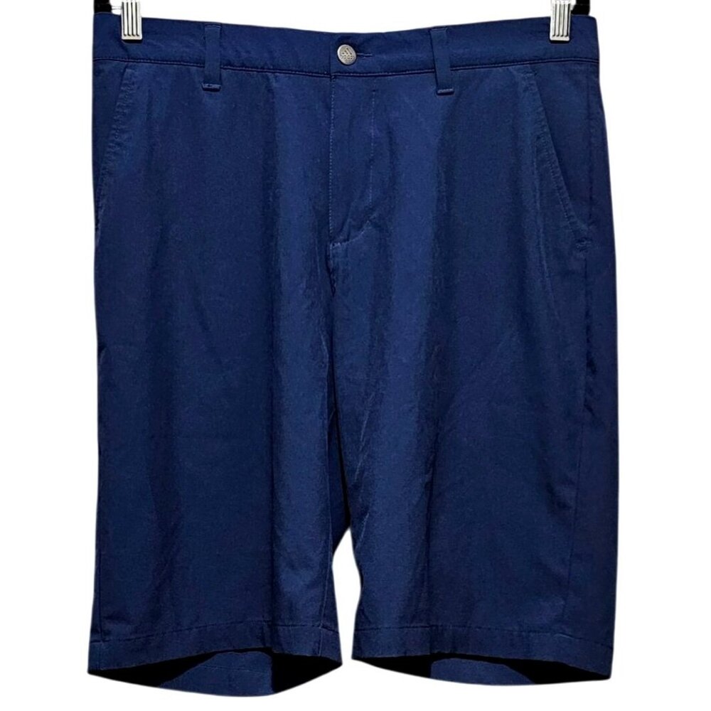 Adidas Men’s Navy Blue Golf Shorts Size 32 Lightweight Polyester Blend With Pock - Picture 4 of 12